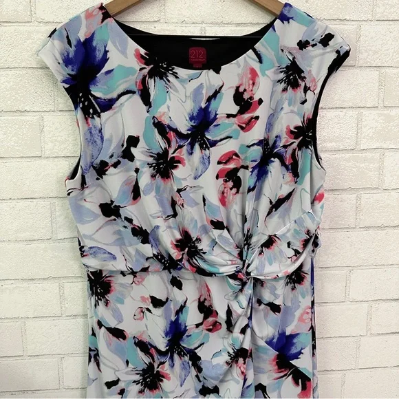 212 COLLECTION Floral Tie Waist Sleeveless Dress - Picture 5 of 10